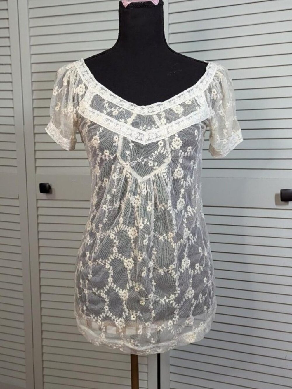 Vintage Charlotte Russe Mesh see through lace baby doll like top